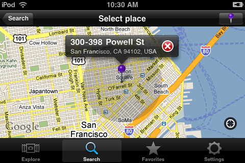 Search landscape map